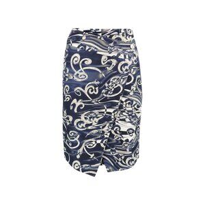 Salvatore Ferragamo Vintage Silk Twill Filigree Print Wrap Pencil Skirt